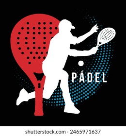 A man playing padel - vector illustration