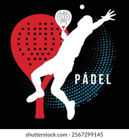 A man playing padel - vector illustration