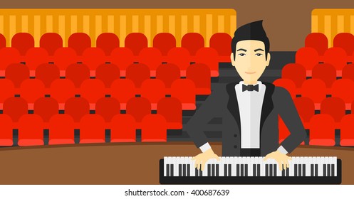 Man playing piano.