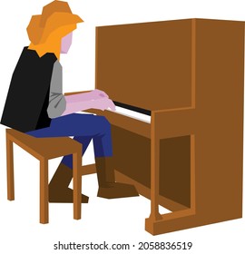 A man playing piano in country style