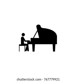 man playing piano icon. Silhouette of a musician icon. Premium quality graphic design. Signs, outline symbols collection icon for websites, web design, mobile app on white background