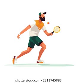Man playing pickleball vector isolated on white