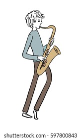 a man playing the saxophone