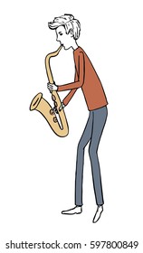 a man playing the saxophone