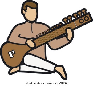 Man playing a sitar