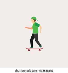 Man Playing  Skateboard Design Vector.