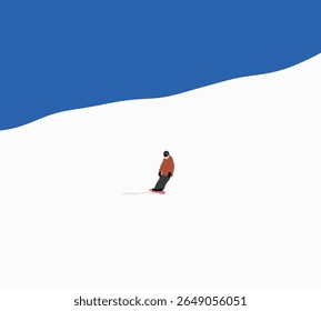 Man playing snowboard on snow mountain. Winter Sport Tourism and trave. Activity outdoor leisure time

