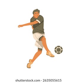man playing soccer isolated illustration