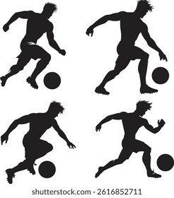 man playing soccer silhouette illustration