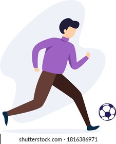 A man playing soccer vector illustration