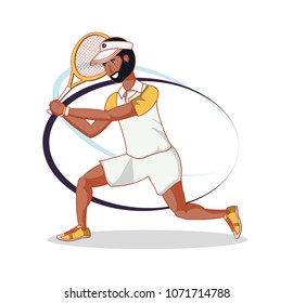 man playing tennis character