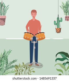man playing timpani drums character