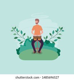 man playing timpani drums character