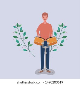 man playing timpani drums character