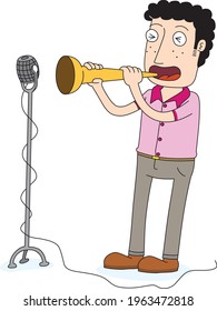 man playing trumpet on stage