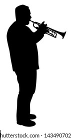 Man playing trumpet silhouette illustration