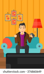 Man playing video game.