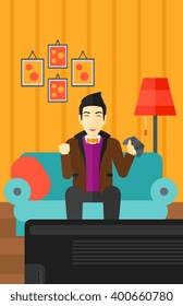 Man playing video game.