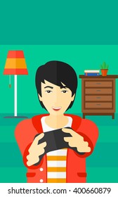 Man playing video game.