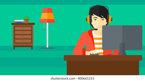 Man playing video game.