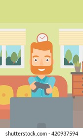 Man playing video game.