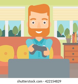 Man playing video game.