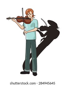 man playing violin