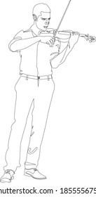 Man playing violin vector illustration