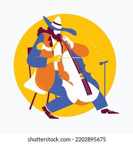 Man playing violin vector illustration