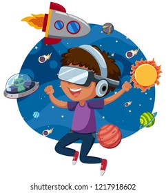 Ein Mann, der virtuelle Realitätssymbole spielt