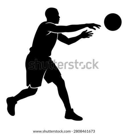 Man playing volleyball, action pose, dynamic, sport, game.