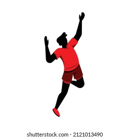 A man playing volleyball, Illustration of abstract volleyball player silhouette