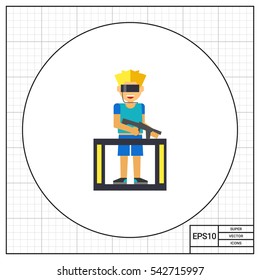 Man Playing VR Game Icon