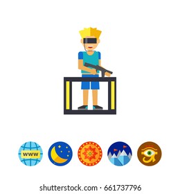 Man Playing VR Game Icon