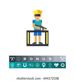 Man Playing VR Game Icon