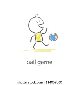 Man plays with the ball.