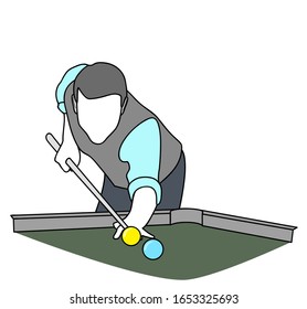 man plays billiards. vector illustration.