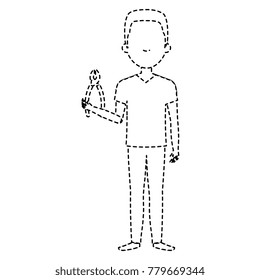 man with pliers tool isolated icon
