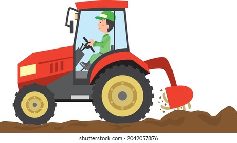 A man plowing a field with a tractor