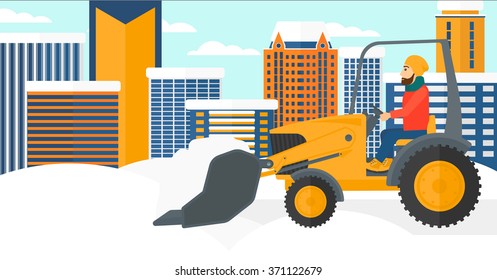 Man plowing snow.