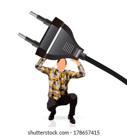 man with a plug