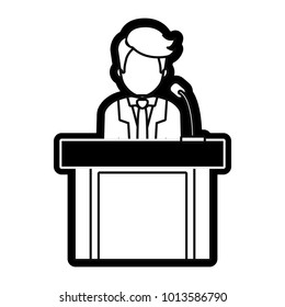 Man at podium design