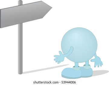 Man with the point sign