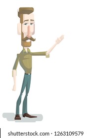 Man pointing away and showing or presenting something- Vector