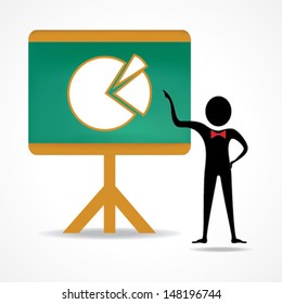 man pointing business chart vector