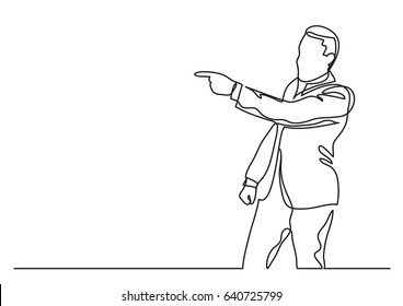 Man Pointing Continuous Line Drawing Stock Vector (Royalty Free ...