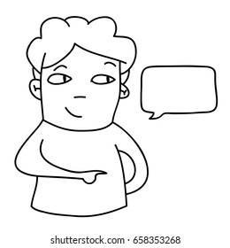 Man pointing with dialog bubble