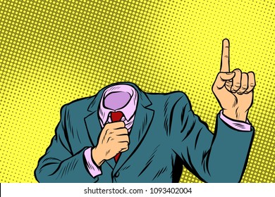 man pointing finger up. Pop art retro vector illustration vintage kitsch drawing