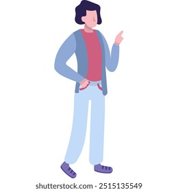 Man pointing finger up vector icon isolated