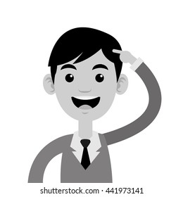 man pointing head icon